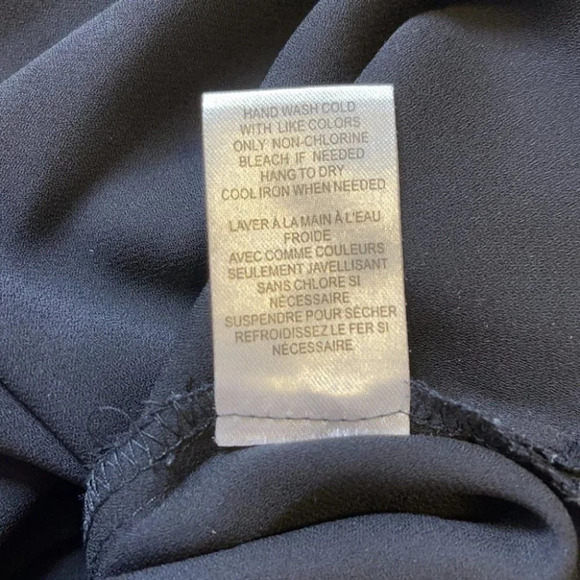 DR2 Lace Shoulder Detail Tunic Blouse Black 1/4 Button Semi Sheer Hi-low Size M - Picture 11 of 13